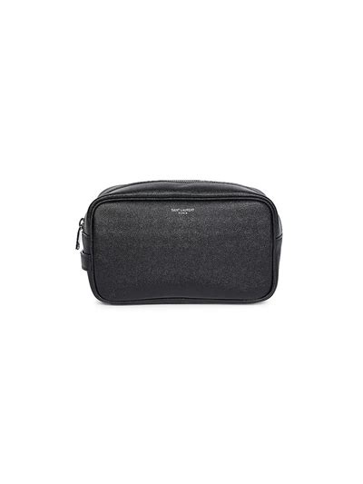 Ysl Leather Cosmetic Case In Nero 